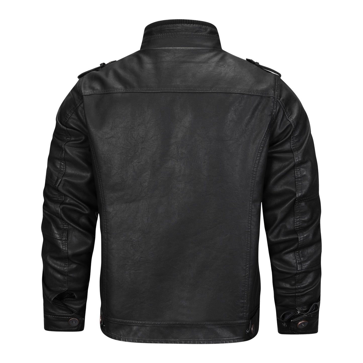 Alpha - Veste en cuir noir pour homme