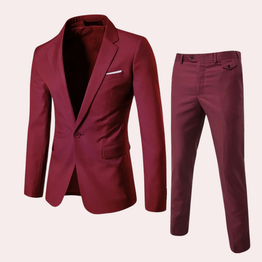 Donkerblauw heren pak met blazer en pantalon